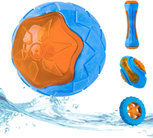 KFX-5692605 Interactive Floating Dog Squeaky Toys for Fetch and Play - Water-Friendly Chew Toys