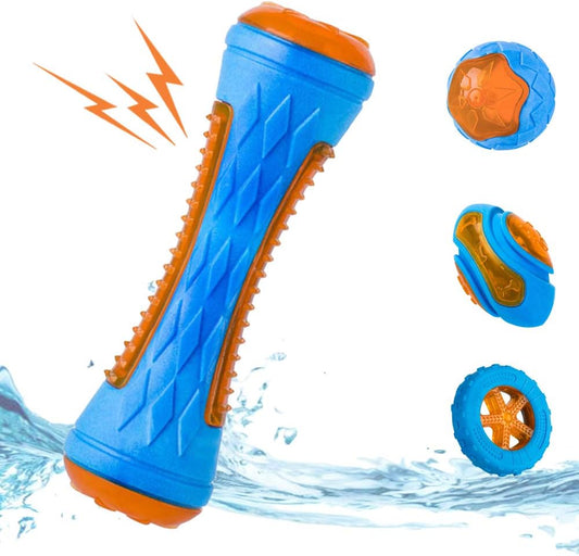 KFX-5692605 Interactive Floating Dog Squeaky Toys for Fetch and Play - Water-Friendly Chew Toys