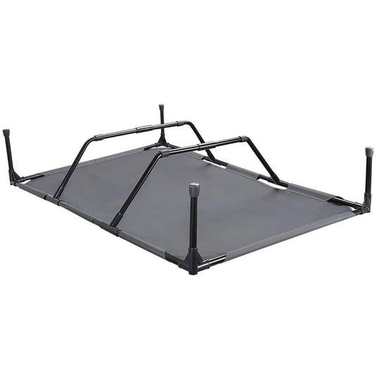 KFX-5716797 Elevated Large Outdoor Pet Camping Bed for All Seasons - Easy to Clean, Dark Gray