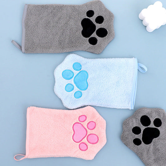 KFX-5789117 Soft Coral Fleece Quick-Drying Absorbent Towel for Pets - 15x22cm, Available in Pink, Sky Blue, Gray