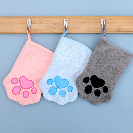 KFX-5789117 Soft Coral Fleece Quick-Drying Absorbent Towel for Pets - 15x22cm, Available in Pink, Sky Blue, Gray