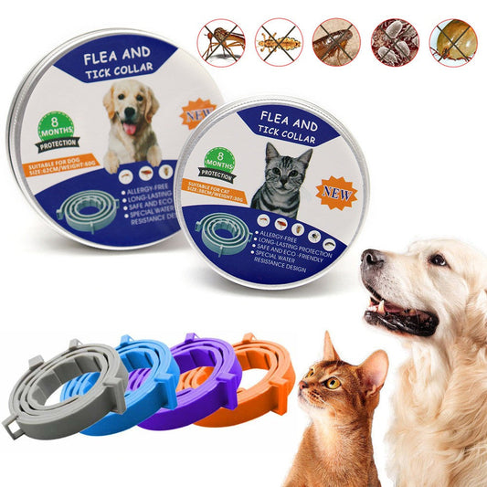 KFX-5845437 Adjustable Insect Repellent Collar for Dogs and Cats - Waterproof Plant Essential Oil Protection, Multi-Color Options