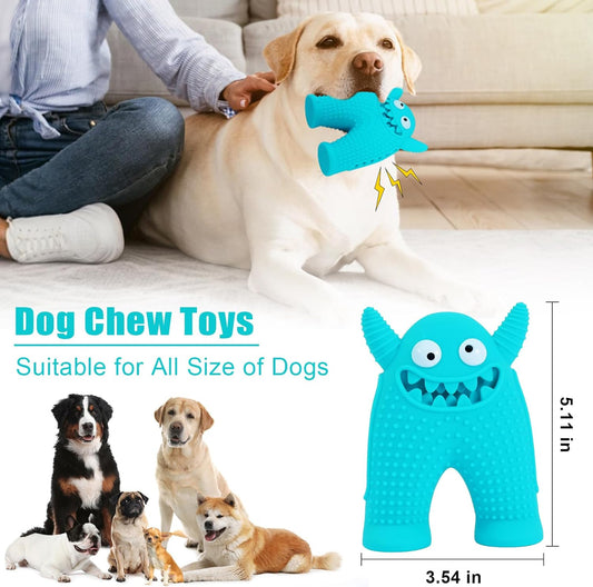 KFX-5921981 Durable Monster-Shaped Chew Toy for Aggressive Small Dogs with Teeth-Cleaning Slots
