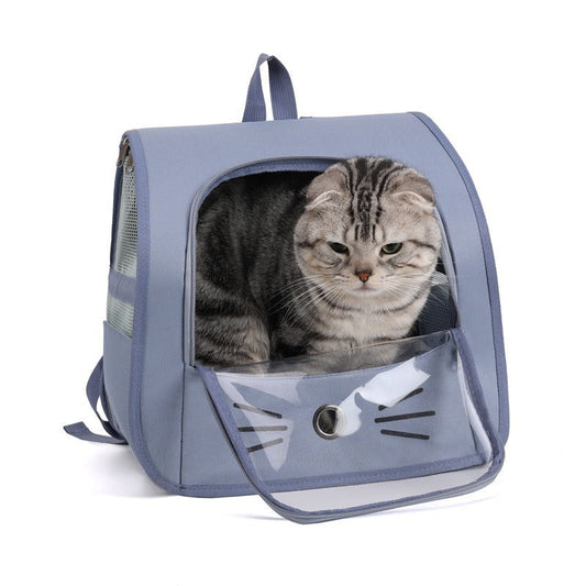KFX-5955517 Breathable Oxford Fabric Cat Carrier Backpack for Dogs and Cats - Portable Transport Bag