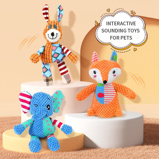 KFX-6022077 Interactive Dog Toy for Aggressive Chewers - Squeaky Plush Grinding Teeth Chewing and Fetch Toy