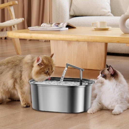 KFX-6068925 Stainless Steel Pet Water Feeder with Antibacterial Purification, 3.2L Capacity for Cats and Small to Medium Dogs