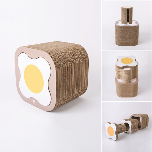 KFX-6089405 Versatile Corrugated Cat Scratching Board and Tunnel Combo for Play and Scratching