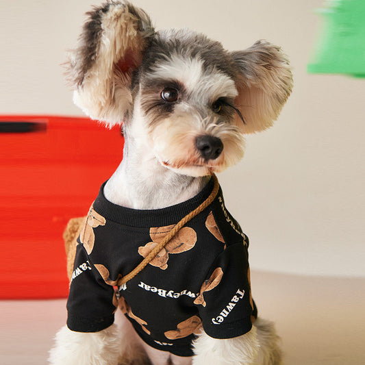 KFX-6133693 Cozy Autumn Bear Pattern Cotton Sweater for Dogs