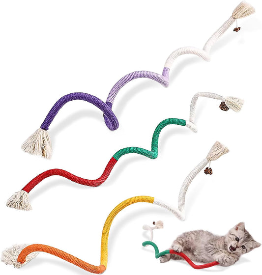 KFX-6216893 Cotton Rope Interactive Cat Toy with Silvervine for Health and Dental Care, 27.6 Inches