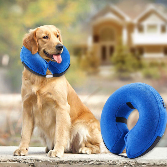 KFX-6304189 Inflatable Protective Collar for Dogs and Cats - Sizes S, M, L, XL in Cloth and PVC