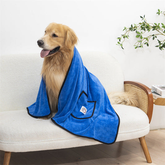 KFX-6575549 Quick-Drying Super Absorbent Fiber Bath Towel for Dogs - 130x70cm
