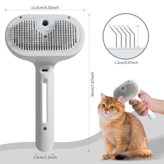 KFX-6577341 Spray Cat Brush with Water Tank for Effective Shedding and Pet Hair Removal