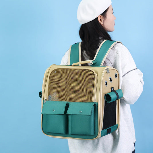 KFX-6637885 Extendable Large Capacity Pet Backpack for Cats and Dogs, Nylon Material, Medium Soft Design