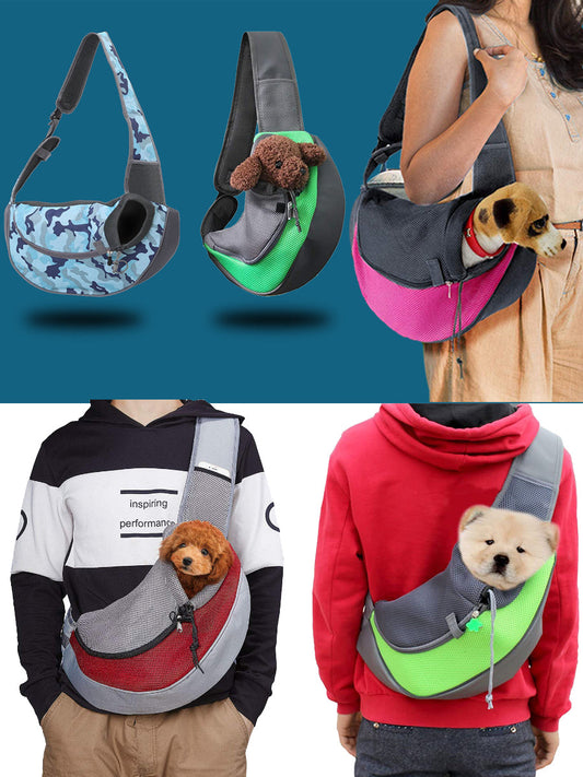 KFX-6724669 Portable Breathable Pet Shoulder Bag for Small Dogs and Puppies, Ultra-Light Oxford Cloth Design