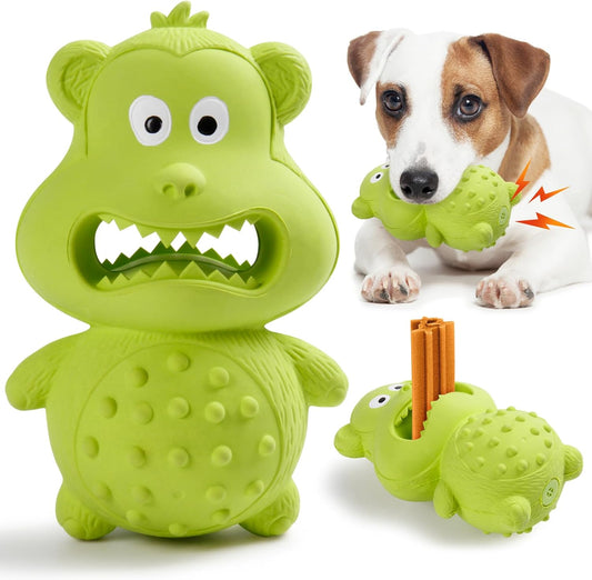 KFX-6775741 Durable Natural Rubber Dog Chew Toy for Aggressive Chewers - Squeaky, Interactive, and Tough