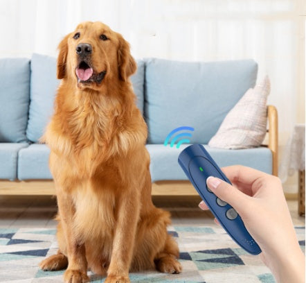 KFX-6912573 Ultrasonic Handheld Dog Bark Control Device - Rechargeable, Black/Sapphire Blue