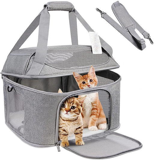 KFX-7281725 Breathable Portable Dog and Cat Backpack Carrier Bag with Stiff Base and Frame