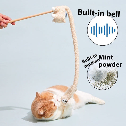 KFX-7432893 Interactive Plush Alpaca Cat Teaser Toy with Cat Sound Effect