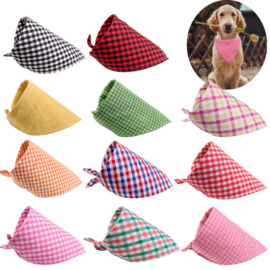 KFX-7457213 Plaid Cotton Pet Towelettes for Dogs and Cats - Various Color Options Available