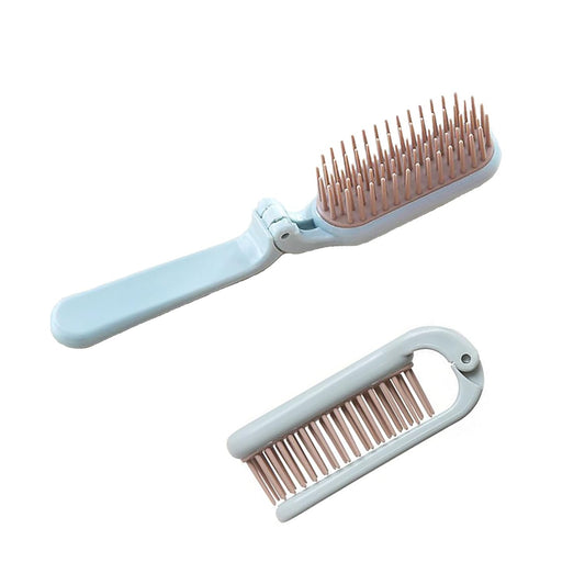 KFX-7529405 Portable Foldable Pet Brush with Soft Toothed Comb for Travel and Grooming