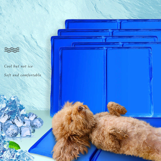 KFX-7724605 Cool Gel Pet Mat - Soft, Comfortable, Easy to Clean Blue Design, 40x50cm