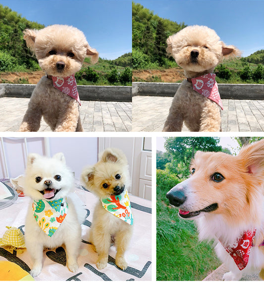 KFX-7752125 Triangle Dog Scarf and Cat Collar for Small Pets - Cute Japanese Design, Multiple Sizes Available