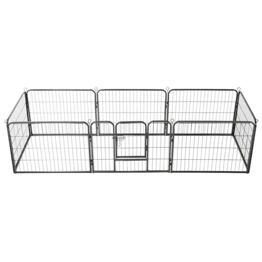 KFX-7793341 Portable 8-Panel Dog Playpen with Safety Lock and Ground Stakes