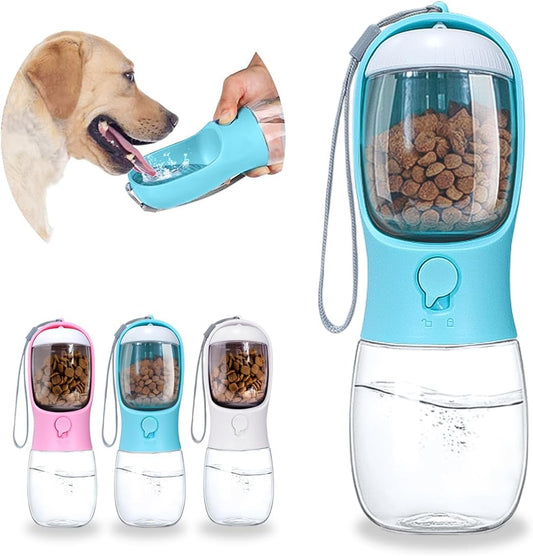 KFX-7986365 Portable Dog Water Bowl and Food Container Dispenser for Pets on the Go