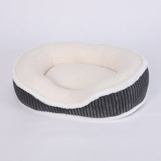 KFX-8052285 Cozy Plush Pet Bed for Autumn-Winter - Soft, Comfortable, Detachable, Thick Cushion for Pets