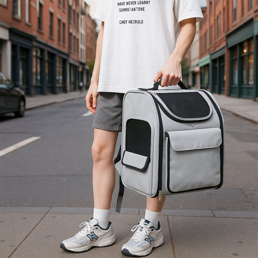 KFX-8282045 Expandable Pet Carrier Backpack with Breathable Mesh for Small Dogs and Cats, Holds Up to 26 lbs