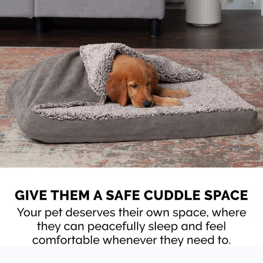 KFX-8543805 Removable Washable Dog Bed with Integrated Blanket Comforter, Multiple Sizes Available