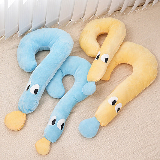 KFX-9494077 Moon Shaped Plush Sleeping Pillow for Pets - Soft and Cozy Dog and Cat Bed Pillow