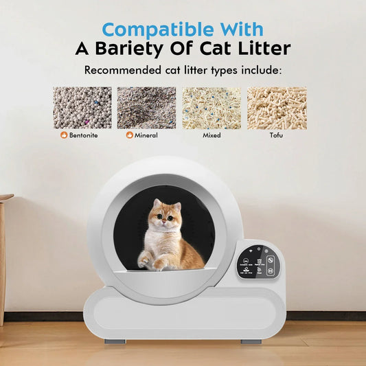 KFX-983123 Automatic Self-Cleaning Cat Litter Box with App Control and Odor Control, 70L Capacity