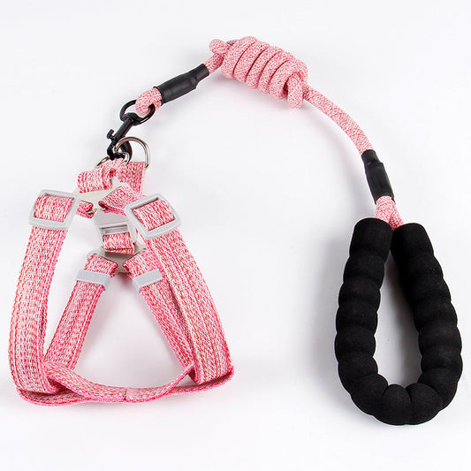 Nylon Pitted Fashion Pet Leash Dog Chest Strap Round Rope Chain
