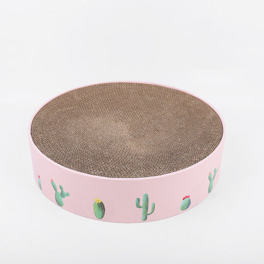 Cat Round Scratch Board Durable Cat Bed Toys Corrugated Paper Pad Scratching Cardboard for Kittens Medium Cats