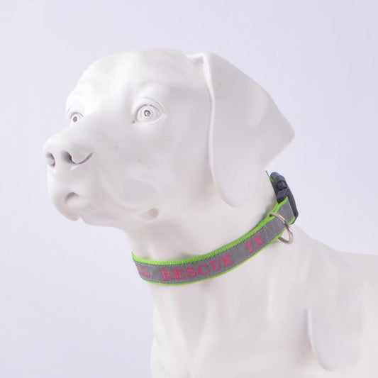 Personalized Phone Name Embroidered Reflective Dog Collar
