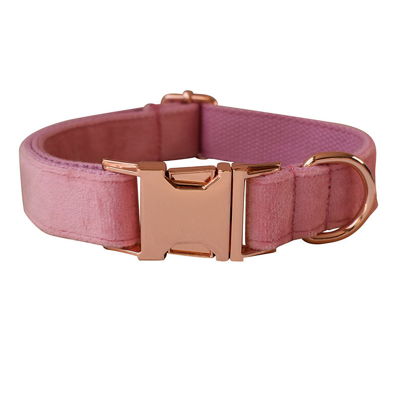 KFX-0170685 Luxurious Velvet Dog Collar with Double Microfiber Rose Gold Buckle – Available in Multiple Sizes and Options