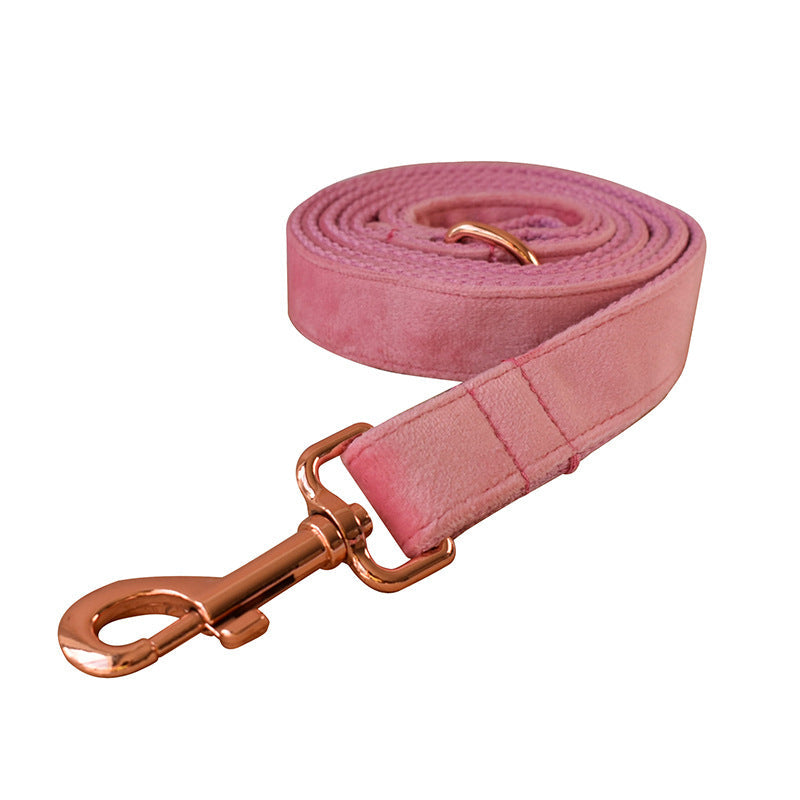 KFX-0170685 Luxurious Velvet Dog Collar with Double Microfiber Rose Gold Buckle – Available in Multiple Sizes and Options