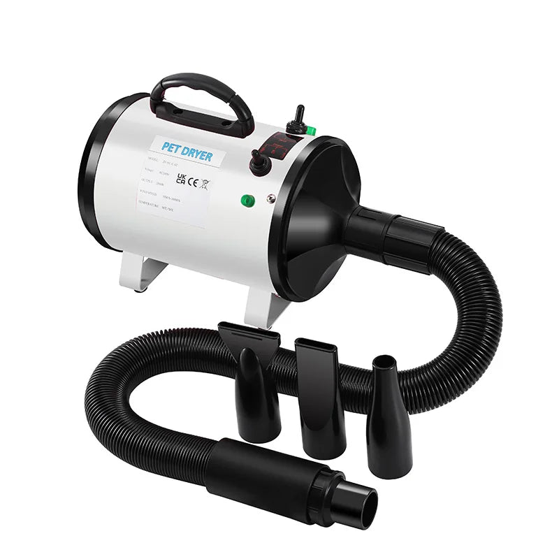 KFX-021459 High Velocity Low Noise Pet Dryer for Cats and Dogs - 3200W Metal Surface Blower