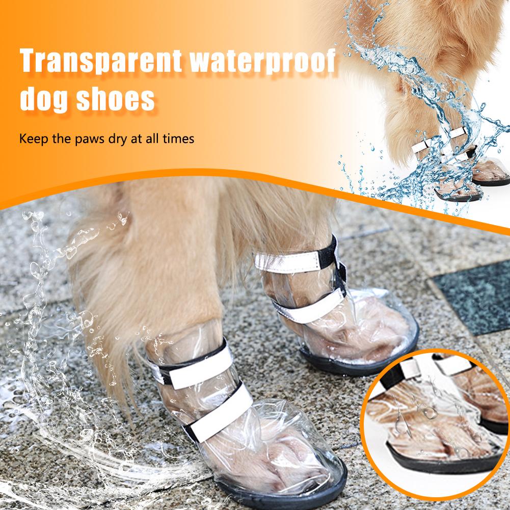 KFX-0329533 Waterproof Non-Slip Shoes for Large Dogs - Black PVC, Available in Sizes S to XL