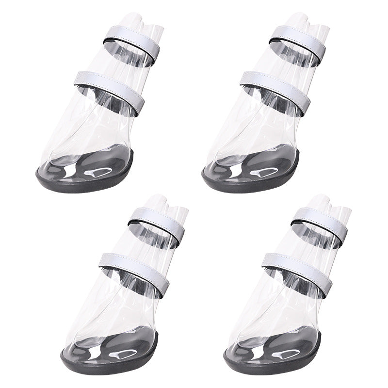 KFX-0329533 Waterproof Non-Slip Shoes for Large Dogs - Black PVC, Available in Sizes S to XL