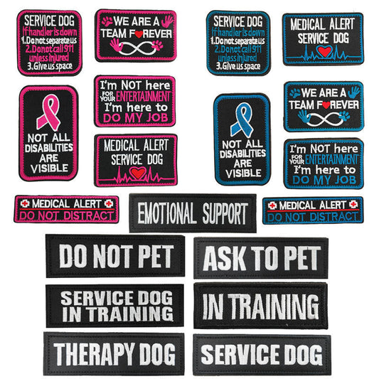 KFX-0334525 Embroidered Velcro Patch for Pet Accessories - Customizable Decorative Sticker