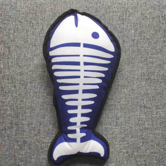 KFX-0390077 Dinosaur and Fishbone Plush Toy for Cats - Durable, Long-Lasting Fun