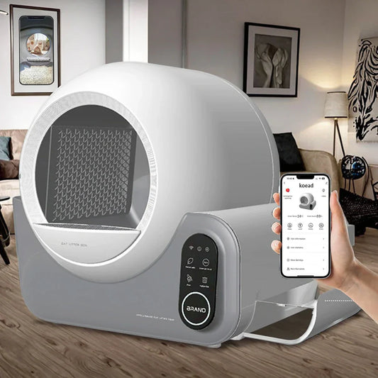 KFX-048659 Automatic Self-Cleaning 100L Plastic Cat Litter Box with Smart Monitoring and Odor Control