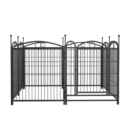 KFX-0548157 32 Inch 8 Panel Metal Dog Playpen for Indoor and Outdoor Use with Door, Heavy Duty Design