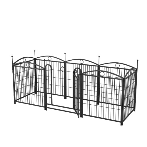 KFX-0548157 32 Inch 8 Panel Metal Dog Playpen for Indoor and Outdoor Use with Door, Heavy Duty Design