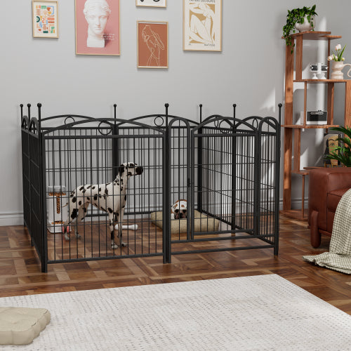 KFX-0548157 32 Inch 8 Panel Metal Dog Playpen for Indoor and Outdoor Use with Door, Heavy Duty Design