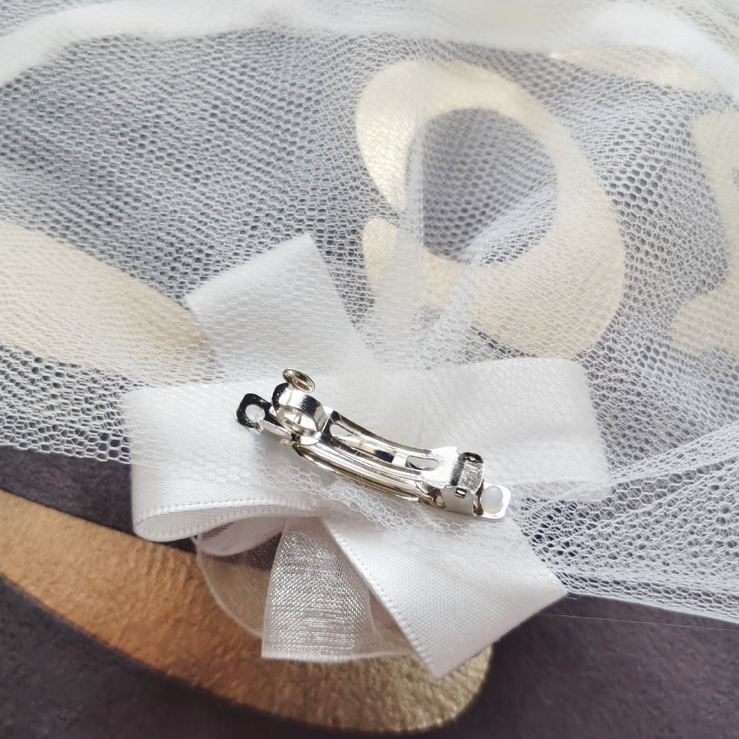 KFX-0548797 Princess Style Dog Hairpin Bow with Lace Veil Pet Accessory