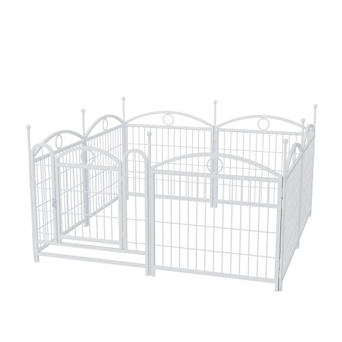 KFX-0623293 Indoor 8-Panel Metal Dog Playpen, 24-Inch High, Foldable with Door, Heavy Duty Iron for Pets