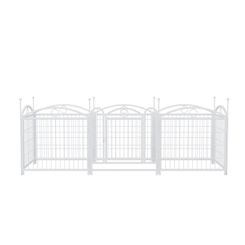 KFX-0623293 Indoor 8-Panel Metal Dog Playpen, 24-Inch High, Foldable with Door, Heavy Duty Iron for Pets